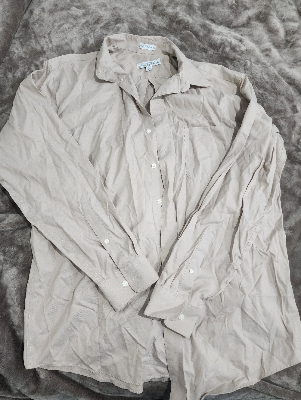 Joseph & Feiss Neutral Beige Long-Sleeve Dress Shirt